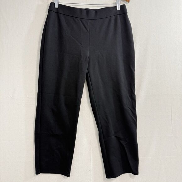 Eileen Fisher Pants Size Petite Large Pull-on Straight Leg Casual Pants Black - Picture 1 of 9